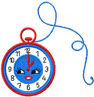 happy clock free embroidery