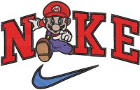 Nike running Mario logo embroidery design