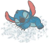 Sweet sleep Stitch embroidery design