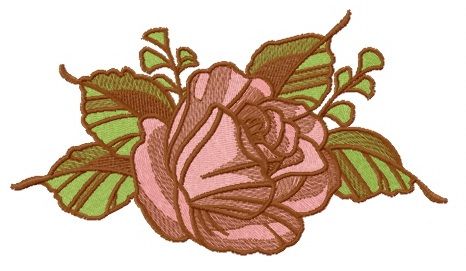 Tender rose machine embroidery design