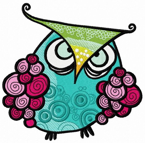 Grouchy owl 3 machine embroidery design
