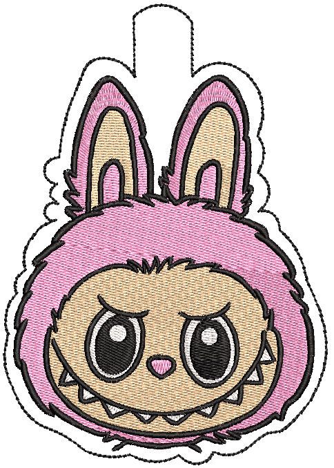 Labubu Face Snaptab embroidery design