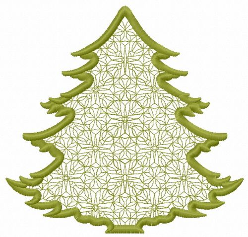 Lace fir tree 2 machine embroidery design       