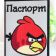 Angry birds logo design embroidered on cover