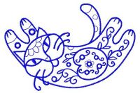 Ornamental cat 2 embroidery design
