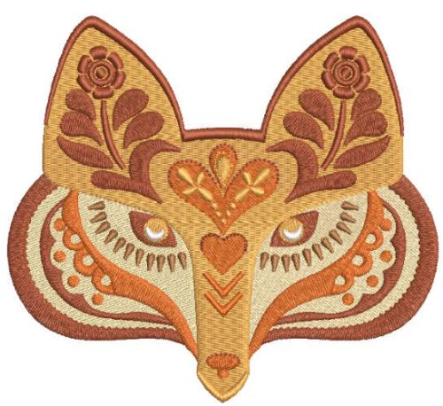 folklore fox embroidery design