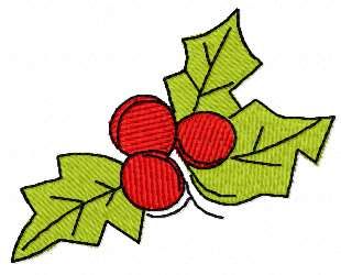 Christmas berries free embroidery design 13