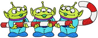 Aliens Likes Christmas machine embroidery design