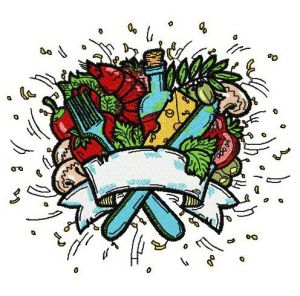 Salad embroidery design