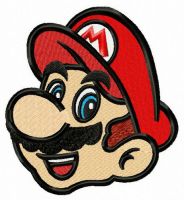 Mario face embroidery design