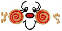 Happy cartoon face 2 embroidery design