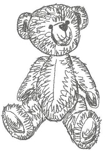Old bear toy 5 machine embroidery design
