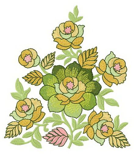 Wild roses machine embroidery design