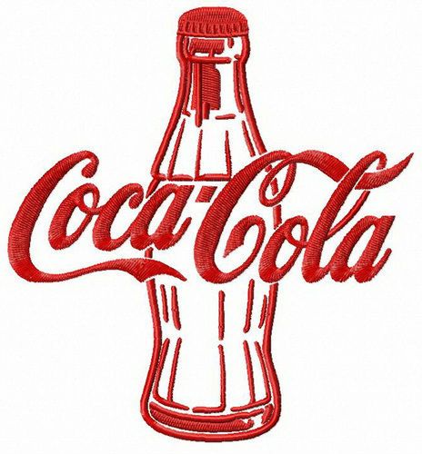 Coca-Cola bottle machine embroidery design