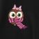 Winter style cute owl in rainbow scarf embroidery design