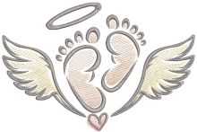 Baby Feet Angel Wings embroidery design