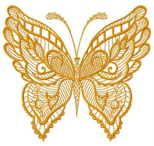 Floral butterfly machine embroidery design