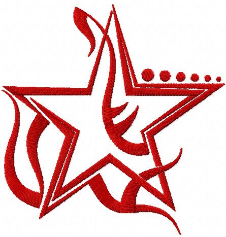 Tribal Star free machine embroidery design