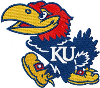 Kansas Jayhawks logo machine embroidery design
