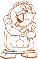 Cogsworth one colored embroidery design