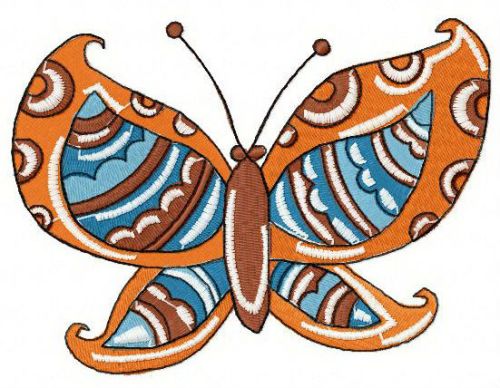 Striped butterfly machine embroidery design