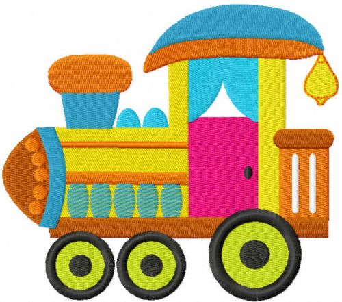 Baby toy train embroidery design