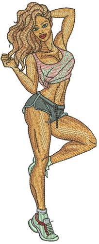 Fitness girl 4 machine embroidery design