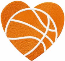 Basketball heart embroidery design