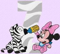 Minnie Mouse Z Zebra embroidery design