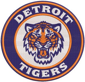 Detroit Tigers round logo embroidery design