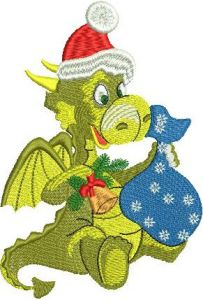 Christmas Dragon embroidery design