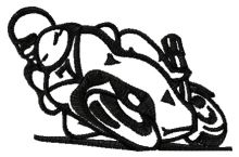 Motorcycle racer 2 embroidery design