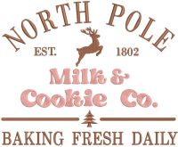 North Pole Milk and cookies co embroidery design