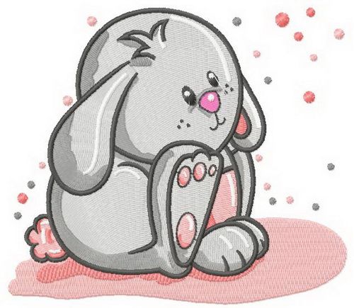 Cute bunny machine embroidery design