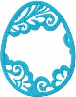 Blue easter egg free embroidery design