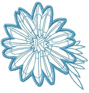 Blue flowers free embroidery design 4