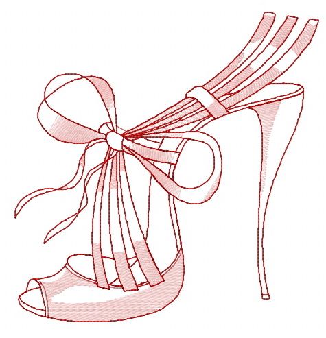 Summer high heels 2 machine embroidery design