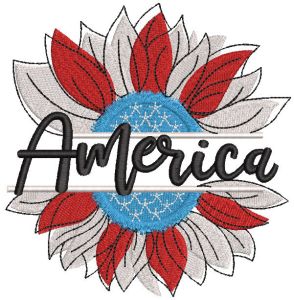 America sunflower all colors embroidery design