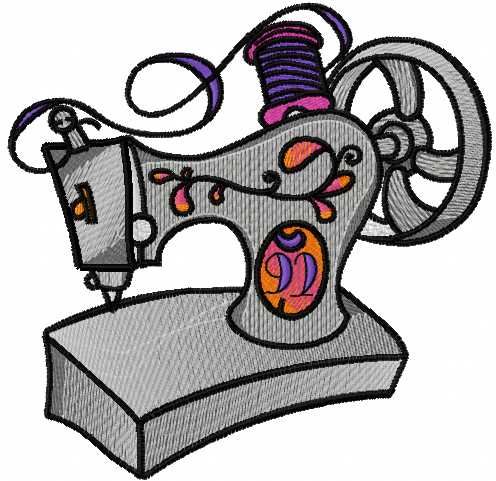 Sewing machine modern art embroidery design