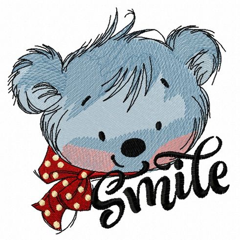 Teddy's smile machine embroidery design