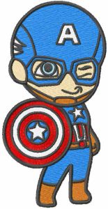 Captain America with shield embroidery design