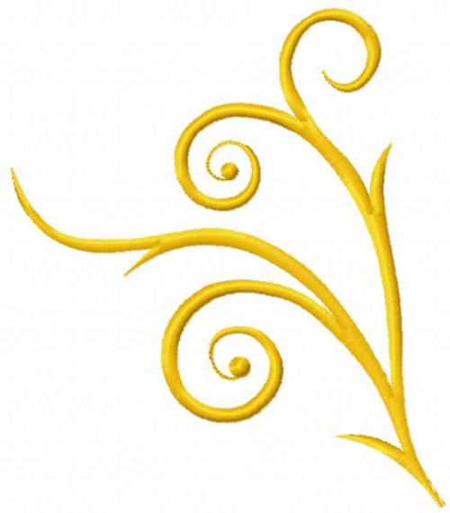 Gold swirl decoration free embroidery design 10
