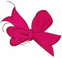 Pink bow free machine embroidery design 4