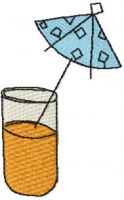 Orange coctail embroidery design