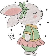 Sweet baby bunny girl vintage embroidery design