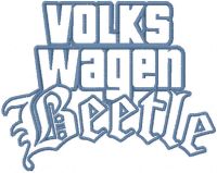 Volkswagen beetle logo embroidery design