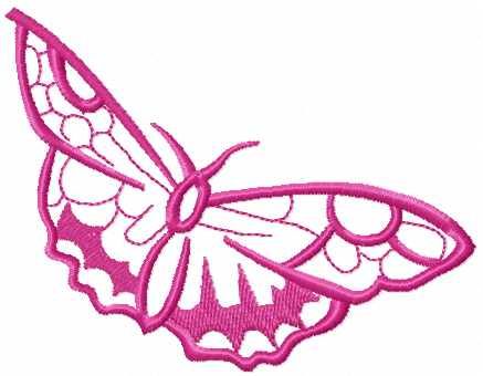 Pink butterfly free machine embroidery design