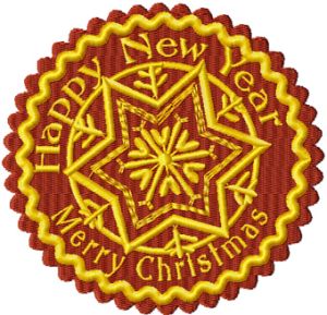 Christmas Snowflake Label embroidery design