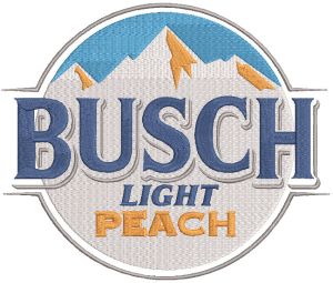 Busch Light Peach Beer embroidery design