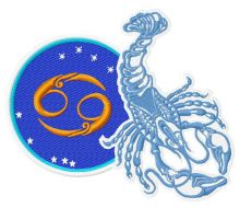 Zodiac sign Cancer 3 embroidery design
